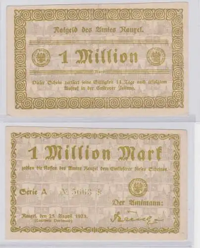 1 Million Mark Banknote Inflation Amt Rauxel 25.08.1923 (126264)