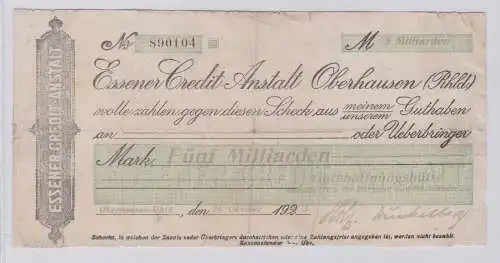 5 Milliarden Mark Banknote Essener Creditanstalt Oberhausen 20.10.1923 (126417)