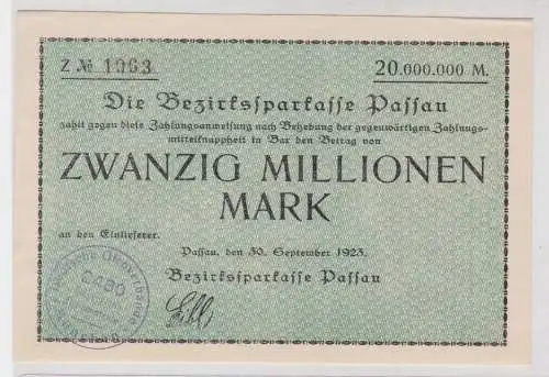 20 Millionen Mark Banknoten Inflation Notgeld Bezirkssparkasse Passau (137243)