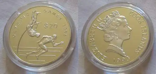 20 Dollar Silber Münze Cook Inseln Olympiade 1996 Atlanta 1993 (126237)