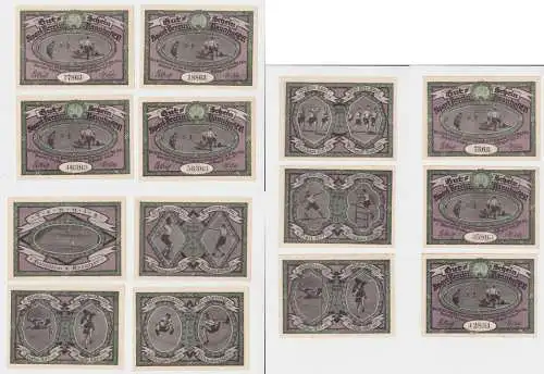 7x 50 Pfennig Banknoten Notgeld Naunhof Sportverein e.V. 25.8.1921 (137585)