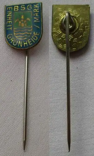 DDR Sport Anstecknadel Mitgliedsabzeichen BSG Einheit Grünheide /Mark (143811)