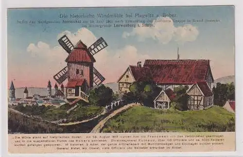 17149 AK historische Windmühle bei Plagwitz (Płakowice) a. Bober Schlesien 1913