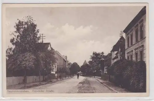 89082 Ak Neuhaldensleben - Blick in die Calvörder Straße um 1920