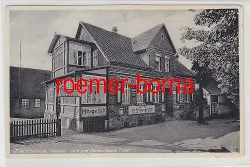 77368 Ak Friedrichsbrunn Ostharz Café und Pensionshaus Faust um 1940