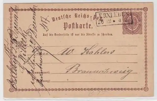 97355 DR Ganzsachen Postkarte Plattenfehler P1B15 Erxleben - Braunschweig 1874