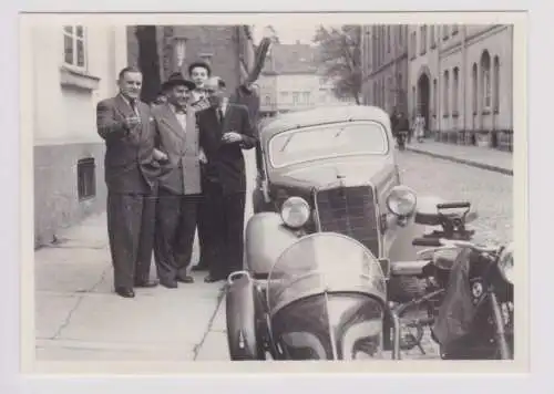 902706 Original Foto altes BMW Motorrad Oldtimer Quedlinburg Oktober 1953