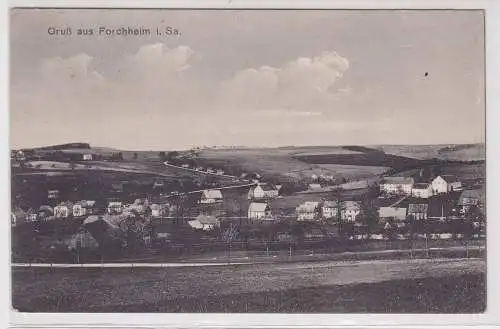 93792 Feldpost Ak Gruß aus Forchheim in Sachsen Totalansicht 1915