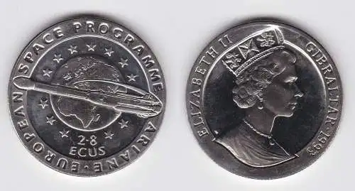 2,8 Ecus Kupfer-Nickel Münze Gibraltar 1993 (141022)