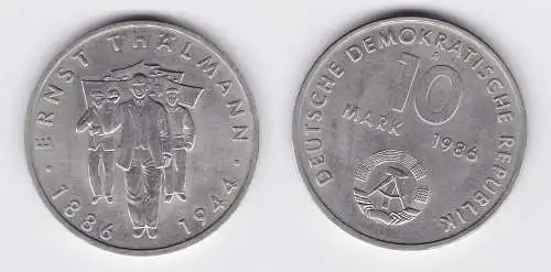 DDR Gedenk Münze 10 Mark Ernst Thälmann 1986 (123492)