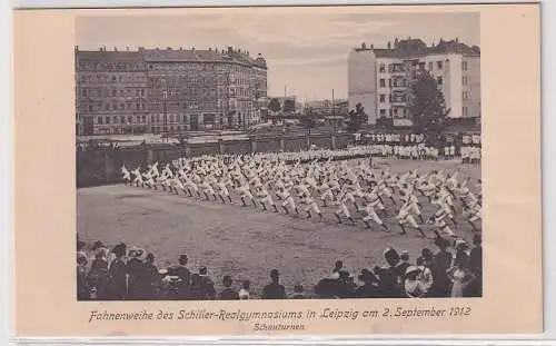 12209 Ak Fahnenweihe des Schiller Realgymnasiums in Leipzig 1912 Schauturnen