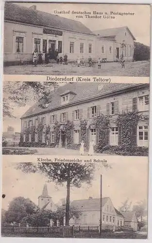 03319 Mehrbild Ak Gruß aus Diedersdorf (Kreis Teltow) Gasthof usw. 1918