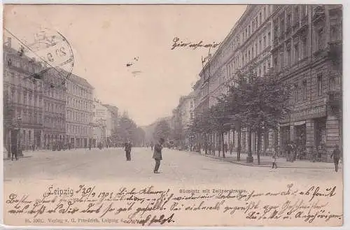 87270 Ak Leipzig Südplatz mit Zeitzerstrasse 1901