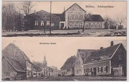 28557 Mehrbild Ak Brehna Schützenhaus und Bitterfelderstrasse 1927