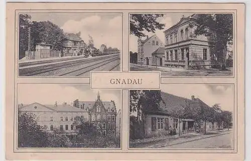 15499 Mehrbild Ak Gnadau Bahnhof und Ortsansichten 1910