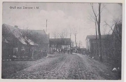 63929 Ak Gruß aus Zierzow in Mecklenburg Dorfstrasse 1925