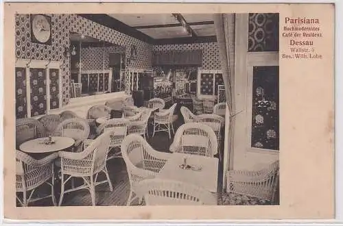 60852 Ak Parisiana hochmodernstes Café der Residenz Dessau 1925