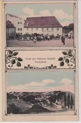 62635 Mehrbild Ak Gruß aus Völkners Gasthof Possendorf 1915