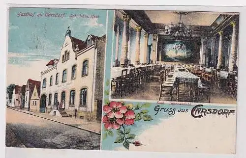 38068 Mehrbild Ak Gruß aus Carsdorf Gasthof Aussen- und Innenansicht  um 1930