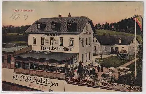 96585 Ak Hayn Krombach Restaurant Franz Josef Höhe 1909