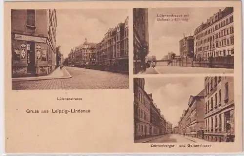 57640 Mehrbild Ak Gruß aus Leipzig Lindenau Lütznerstrasse usw. um 1930