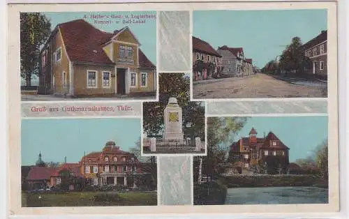 16820 Mehrbild Ak Gruß aus Guthmannshausen in Thüringen Gasthaus usw. 1930