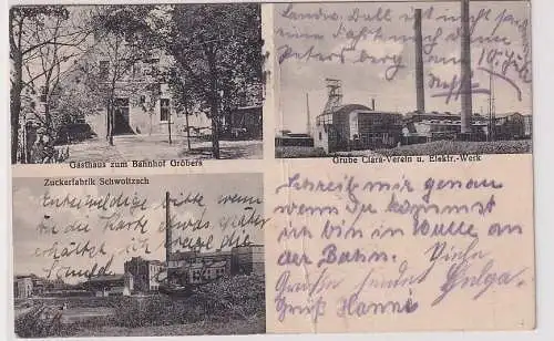 81636 Mehrbild Ak Gruß aus dem Gasthaus zum Bahnhof Gröbers 1929