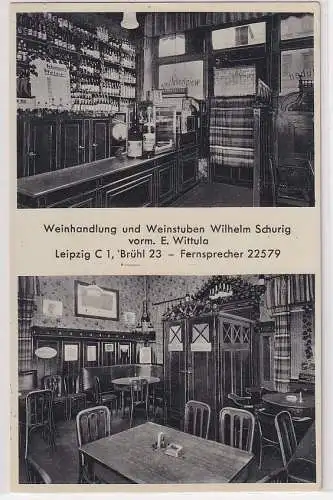 96469 Mehrbild Ak Leipzig Weinhandlung Wilhelm Schurig Brühl 23, 1936