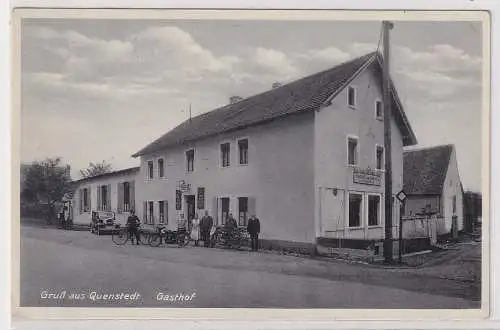 73764 Ak Gruß aus Quenstedt Gasthof 1937