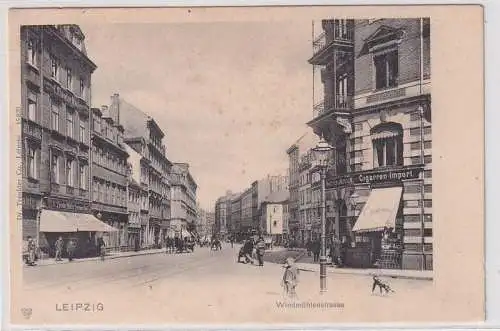 902272 Ak Leipzig Windmühlenstraße Zigarrenhandlung Pettrich & Kopsch um 1900