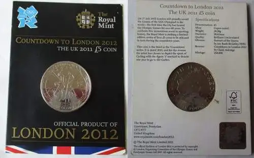 5 Pfund Kupfer-Nickel Münze Großbritannien UK Countdown to London 2012 (168338)