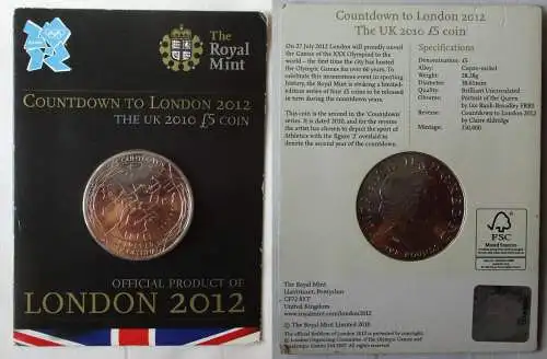 5 Pfund Kupfer-Nickel Münze Großbritannien UK Countdown to London 2012 (168288)