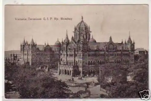 30550 Ak Bombay Victoria Terminus G.I.P. Ry um 1910