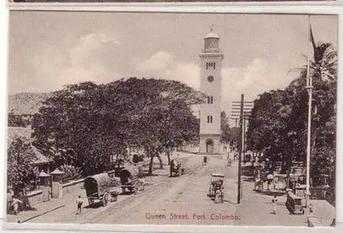 59077 Ak Colombo Ceylon Queen Street Fort um 1910