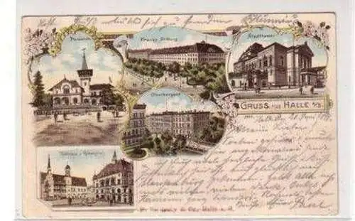 47547 Ak Lithographie Gruß aus Halle an der Saale 1899