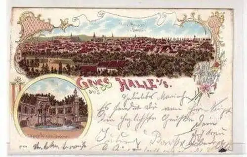 48148 Ak Lithographie Gruß aus Halle an der Saale 1900