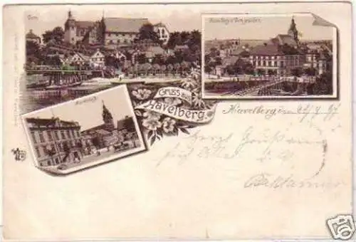 20131 Ak Lithographie Gruss aus Havelberg 1897