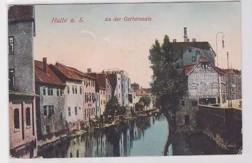 77366 Ak Halle an der Saale an der Gerbersaale 1921