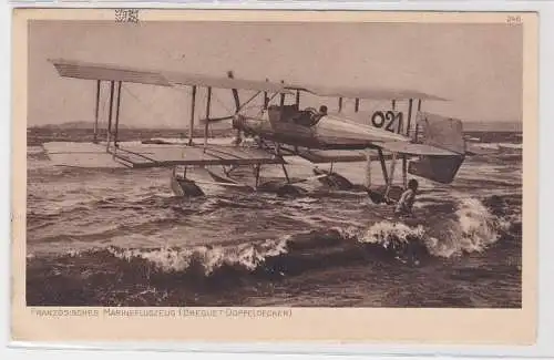 83822 Ak Französisches Marineflugzeug (Breguet Doppeldecker) 1917