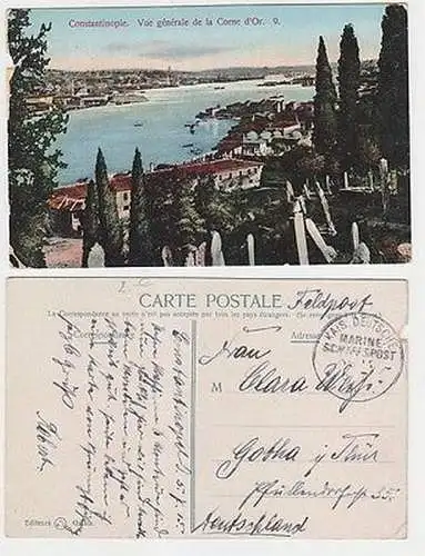 65955 Ak mit Feldpoststempel Türkei MSP Nr.14 SMS General 1915