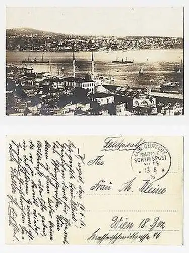 66301 Ak mit Feldpoststempel Türkei MSP Nr.14 SMS General 1916