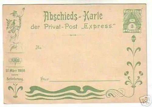 00076 Ak Privatpost Ganzsache Stadtbriefbeförderung Express Liegnitz 1900