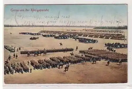 19087 Militär Ak Gruß von der Königsparade 1907