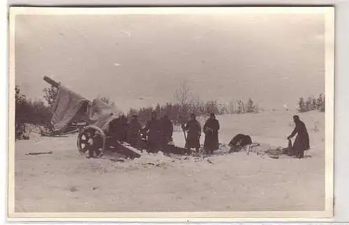 34992 Foto Ak Deutsches Geschütz Russland im Winter 2. Weltkrieg