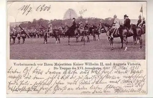 55673 Ak Vorbeimarsch vor Ihren Majestäten Kaiser Wilhelm II. & Augusta Victoria