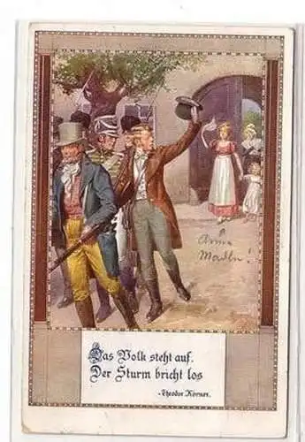 55678 Patriotika Ak "Das Volk steht auf, Der Sturm bricht los" Theodor Körner