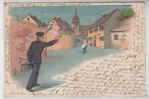 58968 Militär Ak Lithographie "Reserve hat Ruh!" 1901