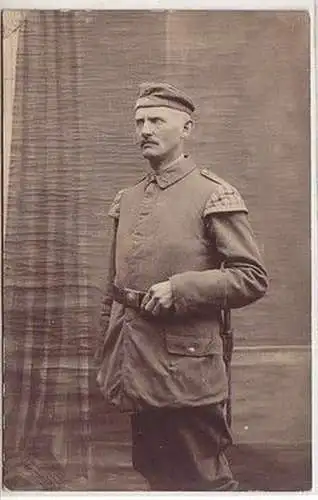 59461 Foto Ak sächsischer Soldat mit Schwalbennestern um 1915