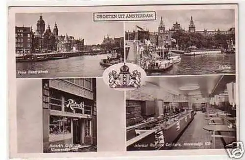 30422 Mehbild Ak Amsterdam Ruteck´s Cafeteria 1953