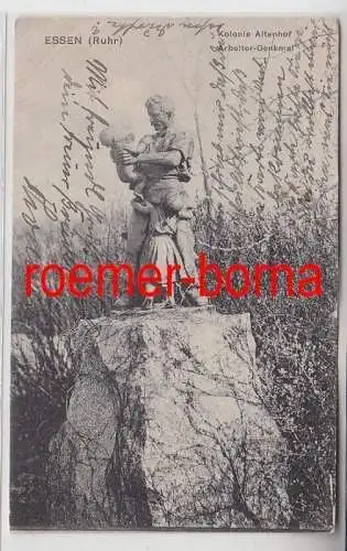 83012 Ak Essen Ruhr Kolonie Altenhof Arbeiter-Denkmal 1937